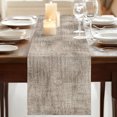 thumbnail image 3 of Brown Beige Table Runner, Farmhouse Linen Texture Washable Cotton Linen Table Runners 120 Inches Long, Dresser Scarf Runner for Dining/Living Room/Kitchen/Square Tables 13''x120'', 3 of 9