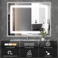 thumbnail image 6 of Wall-mounted LED Bathroom Mirror, Anti-Fog, Adjustable Color Temperature & Brightness, Backlit + Front Lit - 24"x32", 6 of 10