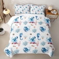 thumbnail image 2 of Castle Fairy Soft Watercolor Octopus Seahorse Bed Spread Queen,Coral Seashell Aquatic Pattern Queen Coverlet Set,Sky Blue, 2 of 7
