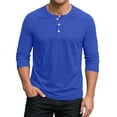 thumbnail image 2 of SAATLERI Mens Shirts Casual Slim Fit Henley Raglan Shirt Stretch Button Down Baseball Men's T-Shirts, 2 of 7