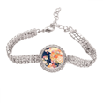 thumbnail image 1 of Peony Maple Leaf Pattern Japan Pulsera de tobillera de cadena de tenis, joyería de diamantes, 1 of 3