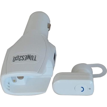 Tunes2Go HFM-G1W Bluetooth Handsfree Earphone & 5V & 3.1A USB Charger White