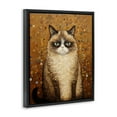 thumbnail image 3 of Stupell Industries Grumpy Klimt Cat Animals Painting Black Floater Framed Canvas Art Print Wall Art, 17 x 21, 3 of 9