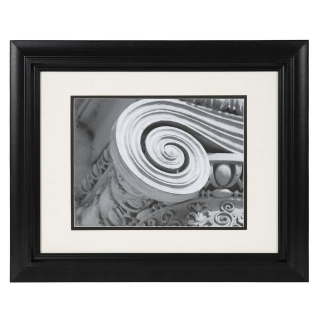 DesignOvation Sawyer 14" x 18" Matted to 10" x 13" Black Portrait Picture Frame