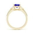 thumbnail image 2 of ANGARA Natural Oval 1.9 ct Tanzanite Solitaire Ring with Pave Diamonds in 14K Yellow Gold for Women (Size-9x7mm) | December Birthstone, Anniversary, Jewelry Gift for Women | Natural Tanzanite Ring, 2 of 7