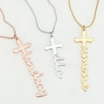 thumbnail image 3 of Personalized Planet Women's Sterling Silver Lowercase Script Name Cross Necklace, 3 of 4