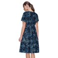 thumbnail image 2 of Bixox Robe d'Été à Manches Courtes pour Femmes Robe Ample Longueur Genou avec Poches-Style Hawaïen, 2 of 7