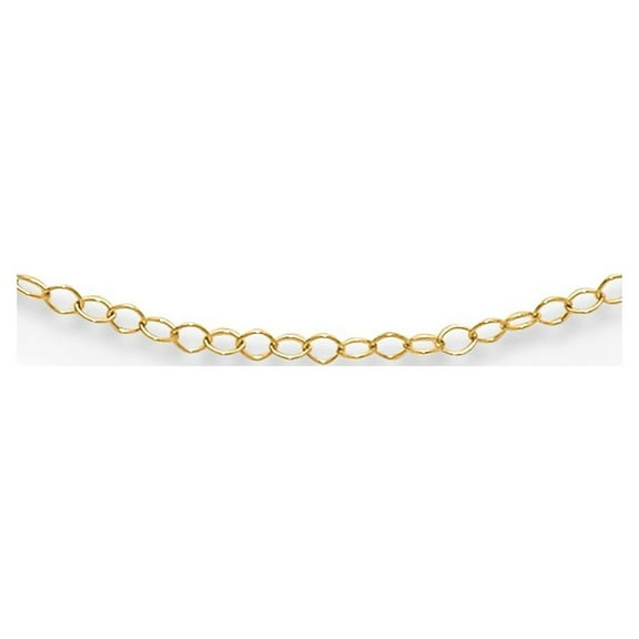 Diamond2Deal 14k Yellow Gold Cable Chain Necklace 15inch for Women
