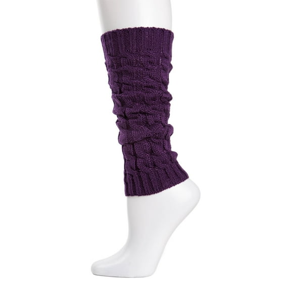 MeMoi Chaotic Cable Girls Legwarmers - Girls - Female (One Size, Purple)