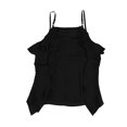 thumbnail image 2 of bar III Womens Ruffle-Side Ruffled Blouse, Black, Small, 2 of 2