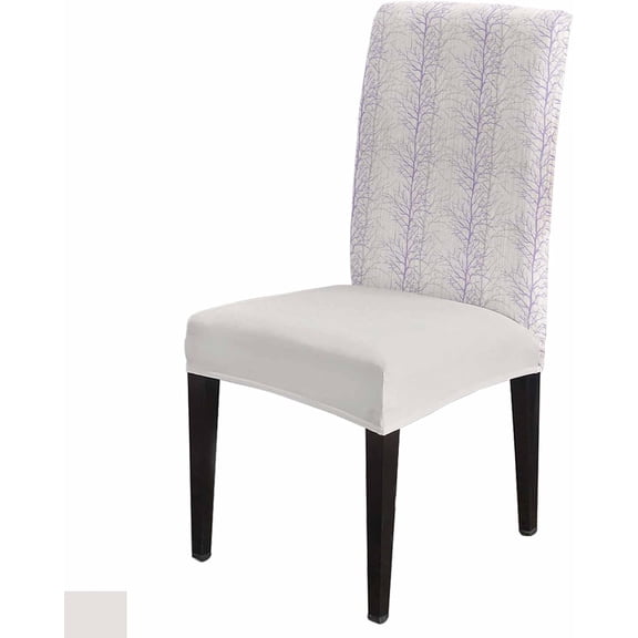 Stretch Dining Chair Covers, Spring Summer Trees Branches Minimalist Purple Removable Dining Chair Protector Slipcovers for Kitchen, Party, Restaurant, Set of 6