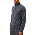 thumbnail image 6 of TOUMENY Men Half Zip Fleece Pullover High Neck Outdoor Hiking Casual Warm Winter Sweater Solid Letter Embroidered Raglan Sleeve Relaxed Pullover Gray XL, 6 of 7