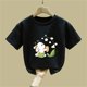 thumbnail image 5 of Blusas y camisas de manga corta con cuello redondo para niños Camiseta de verano de manga corta estampada para niñas Jersey elegante de cuello redondo para niñas Top de algodón para niños, 5 of 6