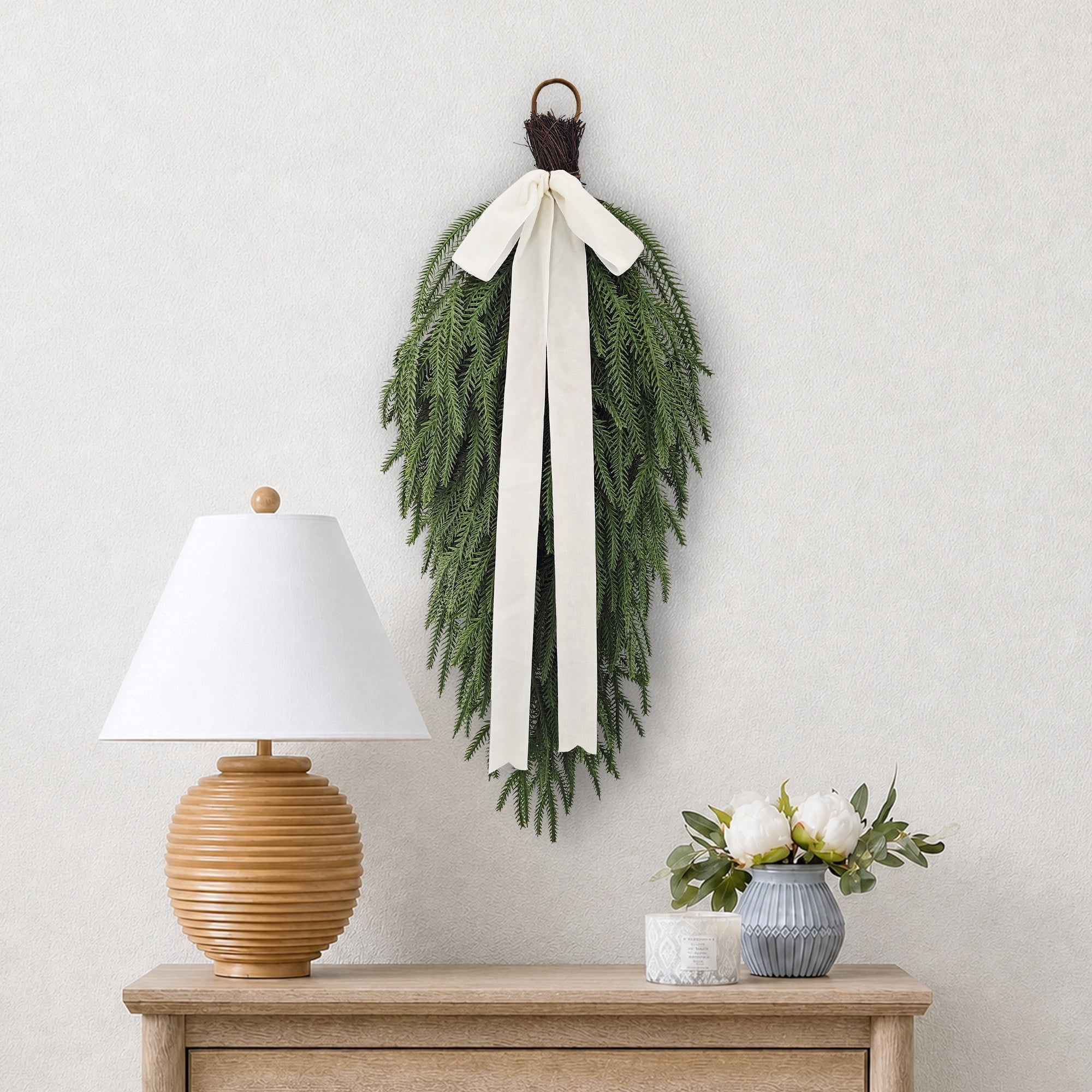 My Texas House Natural Feel Norfolk Artificial Christmas Swag, Green, 28"