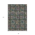 thumbnail image 3 of 8' X 10' Fern Green Purple And Teal Blue Medallion Washable Indoor Outdoor Area Rug, 3 of 5
