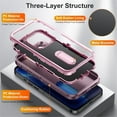 thumbnail image 4 of for iPhone 14 Pro Case, iPhone 14 Pro Phone Case with Built in Kickstand, Shockproof/Dustproof/Drop Proof Heavy Duty Military-Grade Rugged Protective Cover for iPhone 14 Pro,Purple,For iPhone 14 Pro, 4 of 8