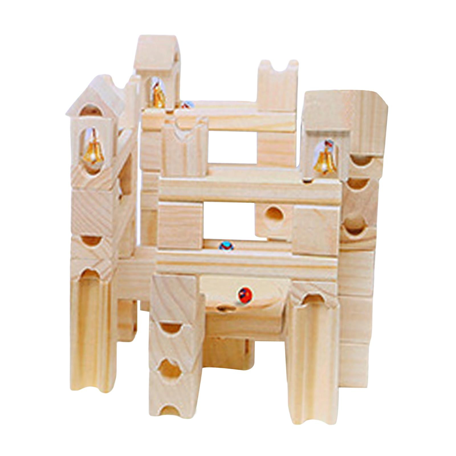 Wood Marble Run Learning Activities Marble Ramps Track Blocks Game for