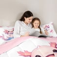 thumbnail image 5 of Erosebridal Cute Axolotl 7-Piece Twin Bedding Sets For Kids,Pink Girly Bow Bedding Comforter Set For Girls,Pink Reversible, 5 of 7