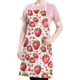 thumbnail image 5 of Red Strawberry Plants Fruit Heart Apron-Garden Aprons for Women with Pockets-Cotton Linen Waterproof Kitchen Cooking Gardening Aprons Adjustable for Kitchen,Cooking,BBQ and Salon 33x27 Inch, 5 of 7