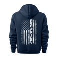 thumbnail image 4 of Men's RED FRIDAY Print Zip Up Hoodie with Arm Pocket, Casual Cardigan Style Sweatshirt, Large Size Fleece Jacket for Veterans Day, Christmas, Military Support,Navy,M, 4 of 5