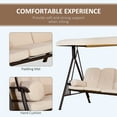 thumbnail image 5 of Outsunny 3-Seat Patio Swing w/ Tilt Canopy, Cushions & Cup Tray, Beige, 5 of 9