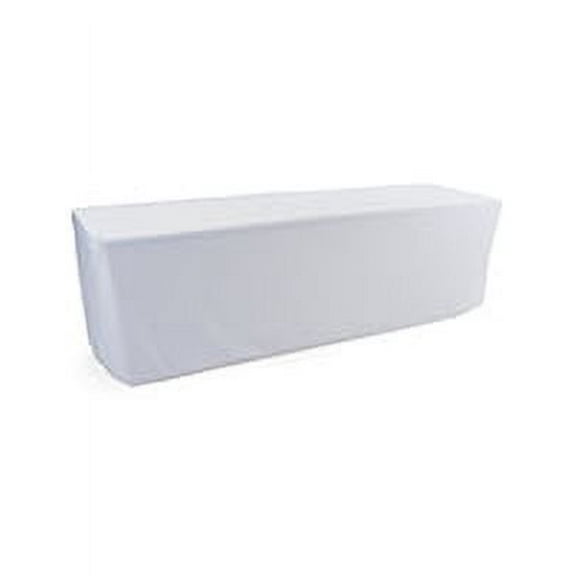 Displays2go 8' Stretch Polyester Table Cloth, Fitted Design - White (FT8WT)