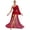 Burgundy, variant on iiniim Womens One Shoulder Flared Sleeve Flowy Sheer Mesh Skirted Leotard Lyrical Dance Dress Black S