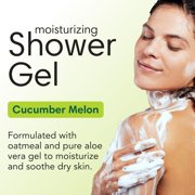 ShiKai Daily Moisturizing Shower Gel – Cucumber Melon Body Wash with Aloe Vera & Oatmeal for Dry Skin Relief (12 oz)