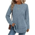 thumbnail image 4 of Womens Sweaters Tunic Tops for Women Loose Fit Dressy Long Sleeve Shirts Crew Neck Curved Hem Pullover Fall Clothes, 4 of 4