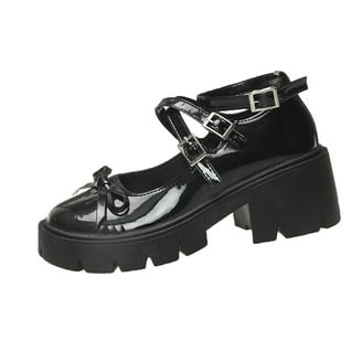 Womens platform Mary janes Shoes Sweet Toe Ankle Lolita Gothic