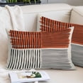 thumbnail image 2 of Brown Striped Pillow Covers 12"x20", Farmhouse Stripes Modern Abstract Art Soft Brushed Microfiber Breathable Throw Pillow Covers, Decorative Pillowcase with Zipper for Couch Sofa Bedroom Living Room, 2 of 9