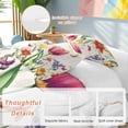 thumbnail image 2 of 3 Piece Spring Floral Duvet Cover Set Queen Size,Microfiber Comforter/Quilt Cover with Corner Ties and 2 Pillowcases,Rustic Tulip Butterfly Botanical Summer All Season Bedding with Zipper Closure, 2 of 8