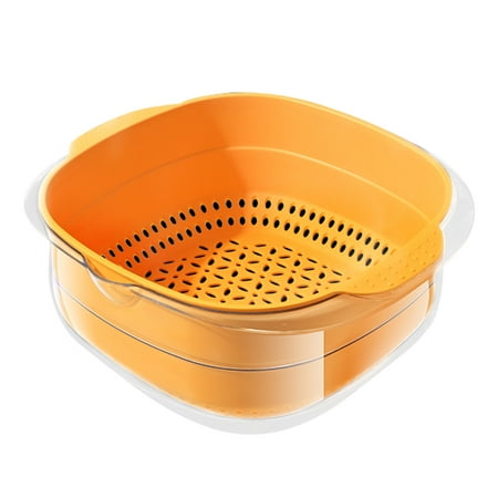 

Younar Draining Bowl | 2-in-1 Kit Kitchen Strainer Colander and Bowl Sets | Pasta Drainer Basket Space-Saver for Fruits Vegetable Cleaning Washing Mixing Kitchen Tools