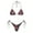 H, variant on Women Tie Side Bottom Padded Top Triangle Bikini String Bathing Suit Two Piece Swimsuit(C,S)