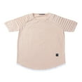 thumbnail image 2 of Men Solid Slub Cotton Pleated Short Sleeve Slim Fit T Shirt, 2 of 5