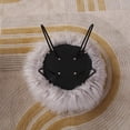 thumbnail image 4 of Mxfurhawa Ottoman Faux Fur Vanity Stool with Golden Leg for Living Room, Gray, 4 of 7