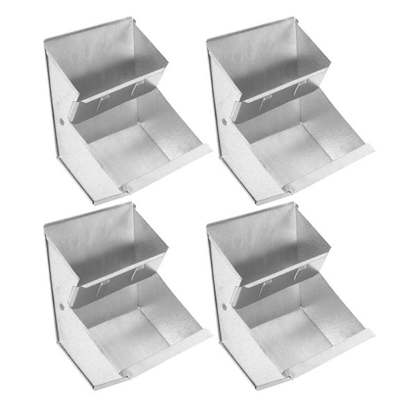 DEEPCRAFF 4Pcs Metal Rabbit Cage Feeder Plated Silver with Anti Chew Feature for Clean Feeding Environment