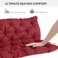 thumbnail image 6 of PetFurnishn 59" x 38" Tufted Bench Cushion for Outdoor Furniture, 3-Seater Replacement for Swing Chair, Patio Sofa/Couch, Overstuffed, Includes Backrest, Wine Red, 6 of 8