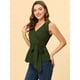 thumbnail image 2 of Tops de Verano Allegra K Sin Mangas Con Escote En V Ejercito Verde S, 2 of 5