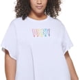 thumbnail image 2 of DKNY Women's Pride Logo T-Shirt White Size 3X, 2 of 3