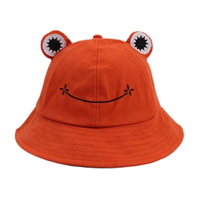 Cute Frog Design Sun Protection Fisherman Hat Children Adults Outdoor Bucket Cap
