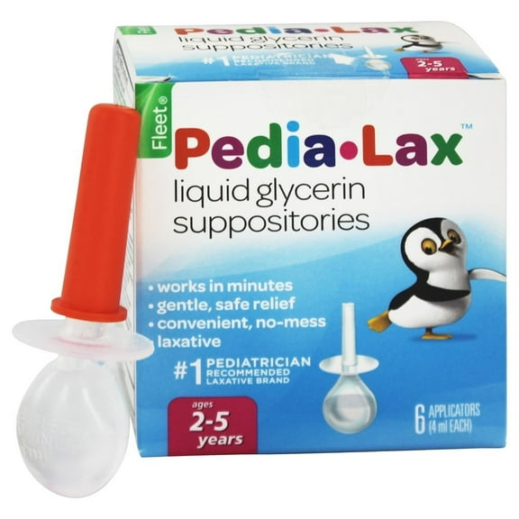 Fleet Pedia-Lax Liquid Glycerin Suppositories Gentle Relief, 6ct, 5-Pack