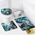 thumbnail image 4 of Undertale Sans 4PCS Bathroom Sets Shower Curtain Sets with Toilet Lid Cover, U-Shaped Mat And Bath Mat, 4 of 8