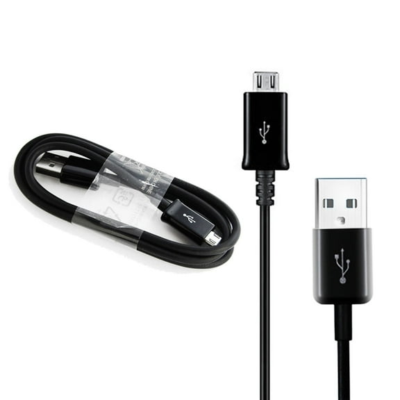 USB Cable for Galaxy J7/J5/J3/J2/J1 - MicroUSB OEM Charger Cord Power Wire Sync Fast Charge Black V1E Compatible With Samsung Galaxy J7/J5/J3/J2/J1