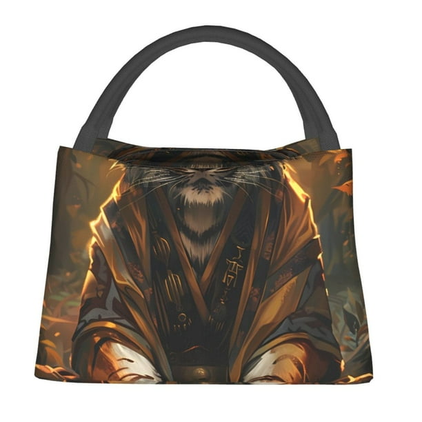 Fotbe Tiger In The Fallen Leaf Forest Bolsa Térmica Portátil con Estampado, Bolsa de Entrega de Alimentos Aislada, Bolsa Reutilizable de Gran Capacidad para Comidas y Supermercado