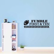 Boys Fumble First & Ten Active Sports Wall Decal Decoration Sports Football Sports Game Vinyl Wall Art Lasts Years and Easily Removable - Size 10 InW x 3 InH