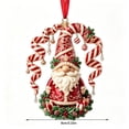 thumbnail image 2 of 3.15 in 2D Candy Cane Christmas Ornament, Vintage Red and White Hanging Pendant with Santa, Gnome, Reindeer and Sleigh Artwork for Tree and Seasonal Display, 2 of 6