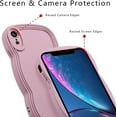 thumbnail image 4 of for iPhone XR Case 6.1 Inch Curly Wave Frame Phone Case Cute Design Color Aesthetic Phone Case Soft TPU Shockproof Protective Bumper Case Cover for Girls, Lavender Purple, 4 of 12