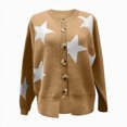 thumbnail image 4 of Towmus Women's Sweaters Cropped Cardigan Tops Sweaters Artistic Floral Print Cable Knit Sweater Outwear, 4 of 4