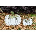 thumbnail image 4 of Metal Fall Pumpkin Decor, Indoor Outdoor Standing Flat Pumpkin Decoration for Autumn Harvest Thanksgiving Halloween Decoration 18"X18.5", 4 of 4